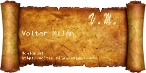 Volter Milán névjegykártya